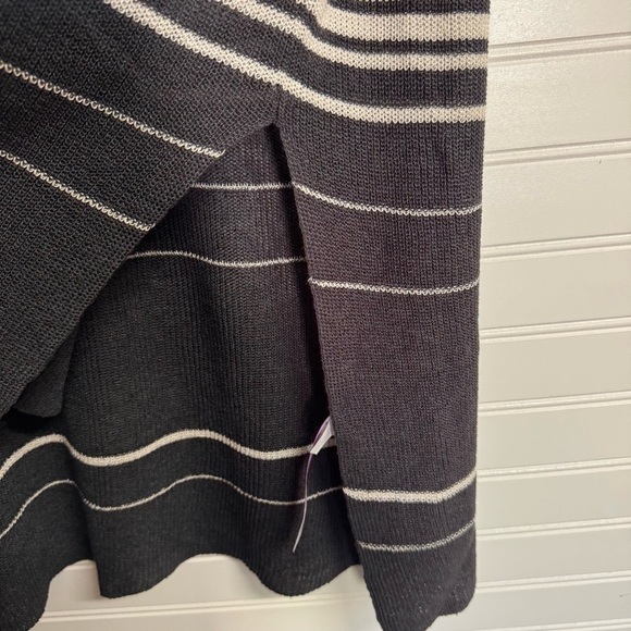 Eileen Fisher Sleeveless Organic Linen Crepe Knit Bateau Neck Poncho Sz M asymm - Picture 7 of 13